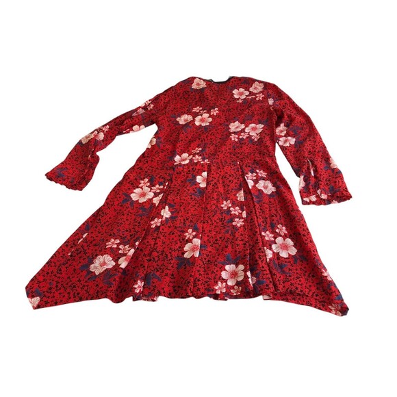 Zadig & Voltaire Women's Ruti Pensee Long Sleeve Floral Silk Red Mini Dress Sz S - Picture 5 of 9